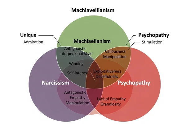 Venn diagram showing overlap of Dark Triad traits