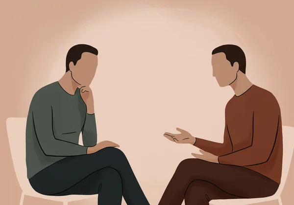 Professional therapist and patient discussing psychological.