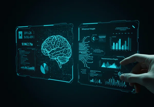 AI transforming test scores into a detailed personality report.