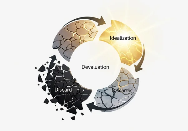 Diagram of psychopathic relationship cycle stages