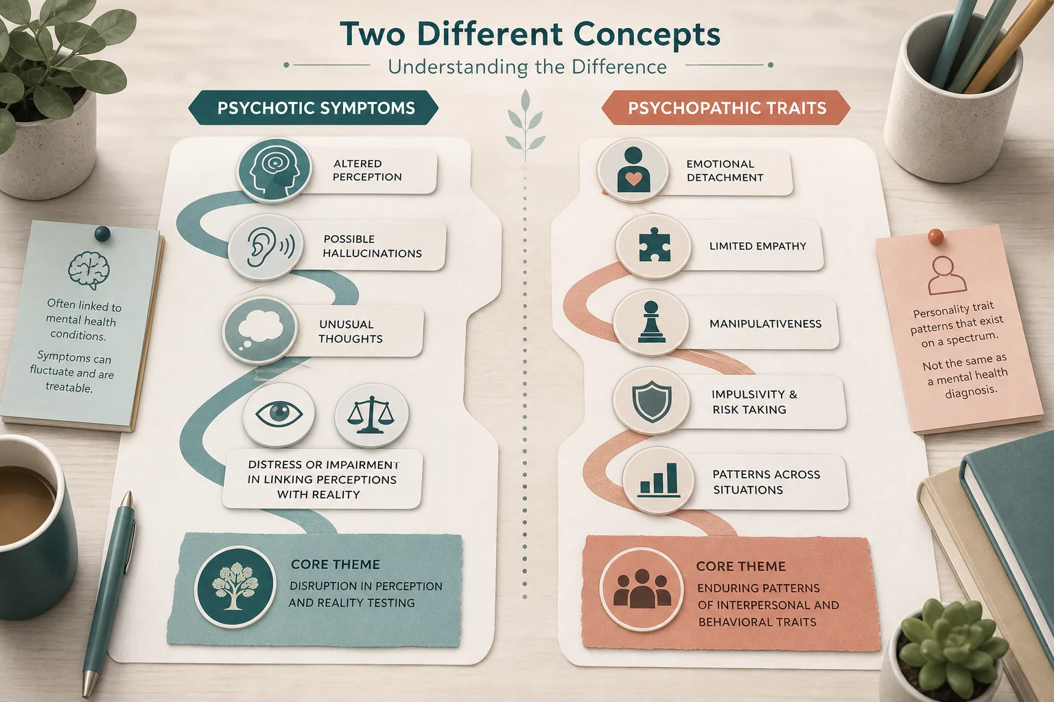 Psychotic and psychopathic concept map